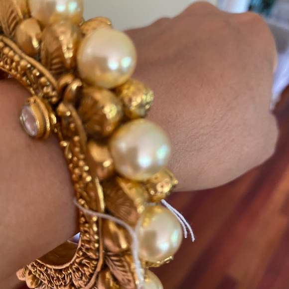 Gold & cultured pearl bracelet - Picture 11 of 14